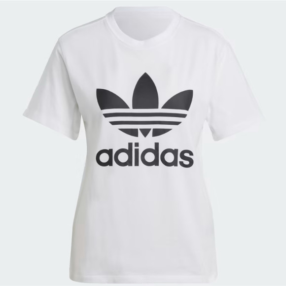 ADIDAS Women's Trefoil Logo WHITE Classic Short Sleeve Tee Shirt New With Tags - Picture 1 of 3